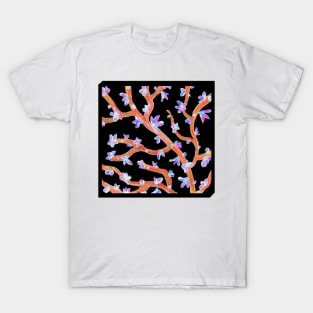 Orange Gorgonian Coral Pattern in Acrylic T-Shirt